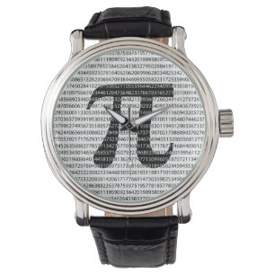 Original black number pi day mathematical symbol watch