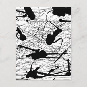 Original Black Splatter Painting Postcard