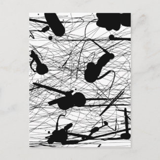 Original Black Splatter Painting Postcard