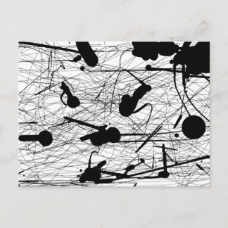 Original Black Splatter Painting Postcard