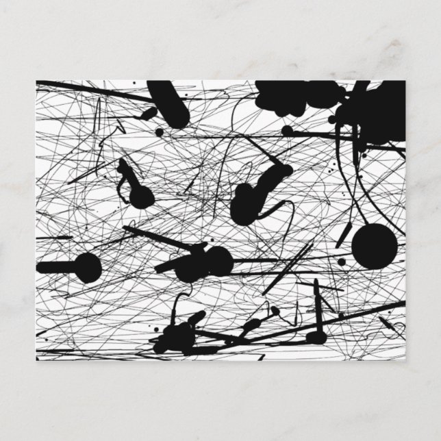Original Black Splatter Painting Postcard (Front)
