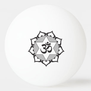 Original Black Yoga OM Symbol Ping Pong Ball