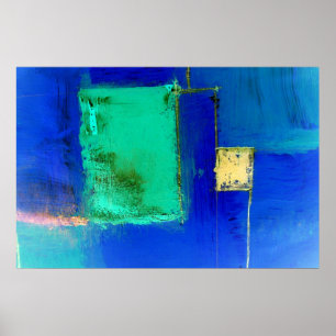 Original Blue Abstract Poster Abstract Art Prints