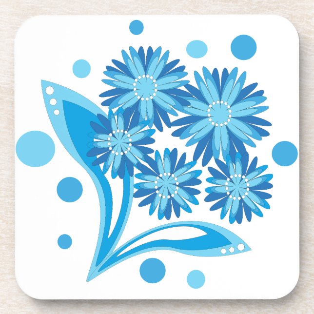 Original blue flowers coaster (Front)