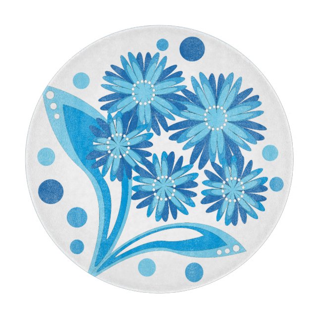 Original blue flowers cutting board (Front)