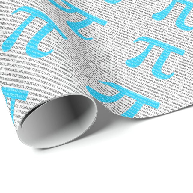 Original blue number pi day mathematical symbol wrapping paper (Roll Corner)