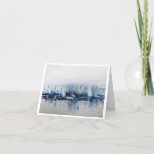 Original Boat Art on Blank Card