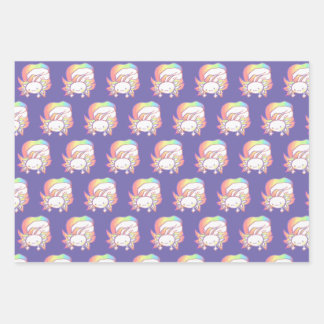 Original Bright Colourful Axolotl Art  Wrapping Paper Sheet