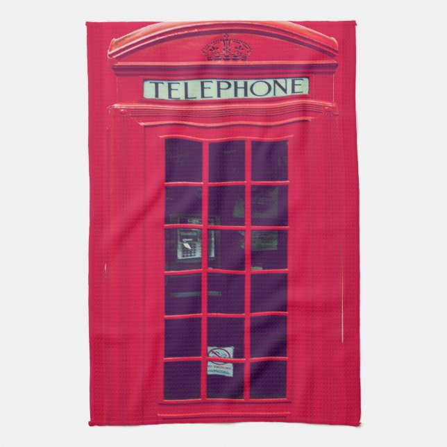 Original british phone box tea towel (Vertical)