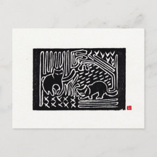 Original Cat Art Postcard