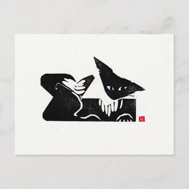 Original Cat Art Postcard (Front)