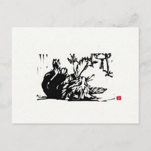 Original Cat Art Postcard