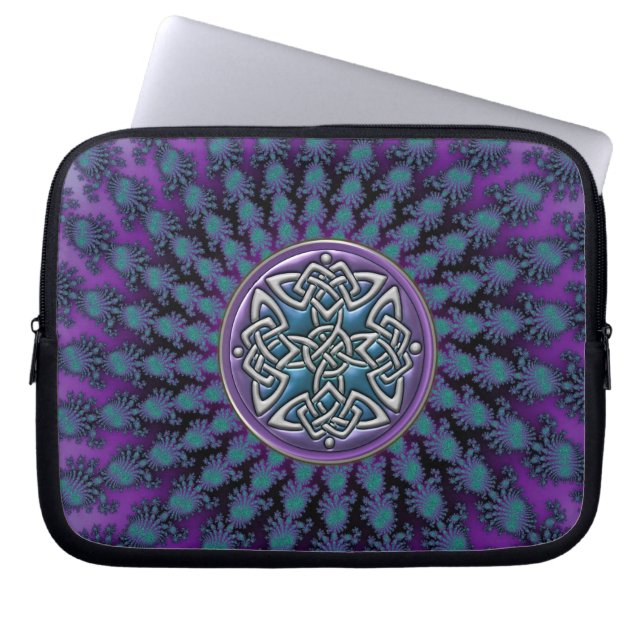 Original Celtic Knot Fractal Design Laptop Sleeve (Front)