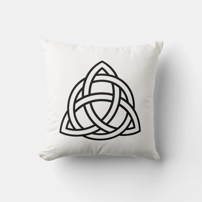 Original Celtic Triquetra Knot black icon Cushion (Front)