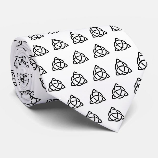 Original Celtic Triquetra Knot black icon pattern Tie (Rolled)