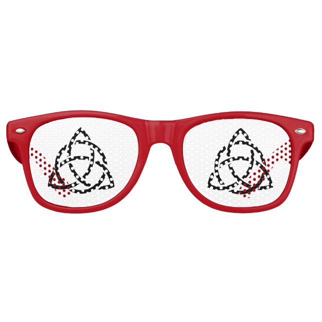 Original Celtic Triquetra Knot black icon Retro Sunglasses (Front)