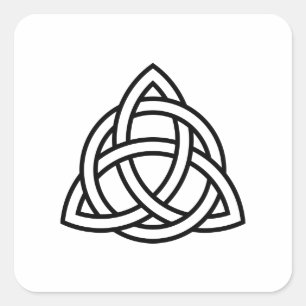 Original Celtic Triquetra Knot black icon Square Sticker
