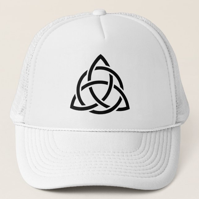 Original Celtic Triquetra Knot black icon Trucker Hat (Front)