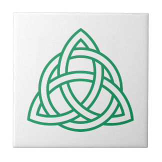 Original Celtic Triquetra Knot green icon Tile