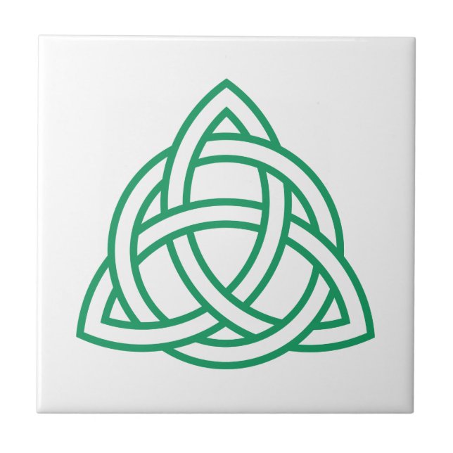 Original Celtic Triquetra Knot green icon Tile (Front)