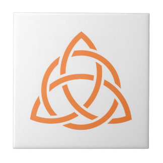 Original Celtic Triquetra Knot orange icon Tile