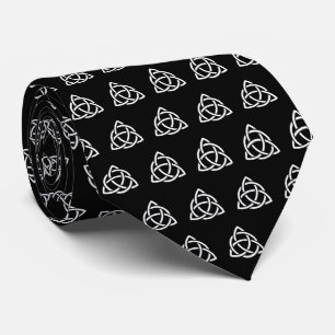 Original Celtic Triquetra Knot white icon pattern Tie