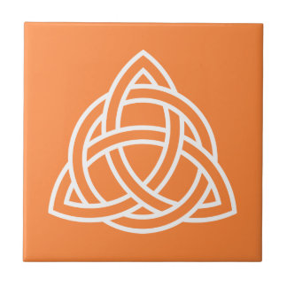 Original Celtic Triquetra Knot white icon Tile