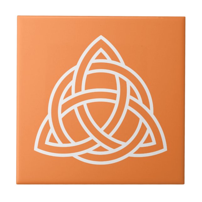 Original Celtic Triquetra Knot white icon Tile (Front)