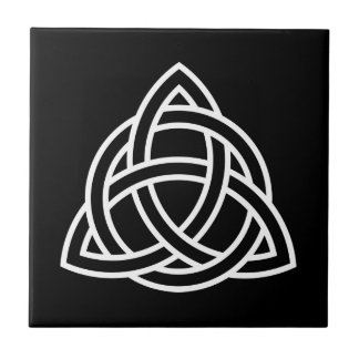 Original Celtic Triquetra Knot white icon Tile