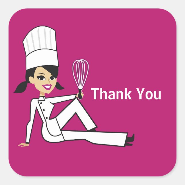 Original Chef with Whisk Thank You Stickers (Front)