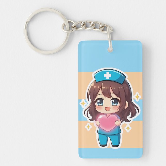 Original Chibi Nurse 2.0 - Heartfelt Care Key Ring (Front)