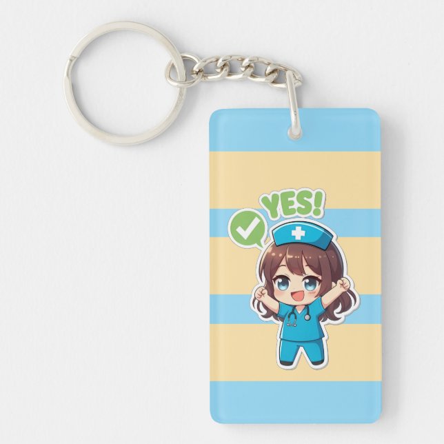 Original Chibi Nurse 3.0 - Yes Key Ring (Front)