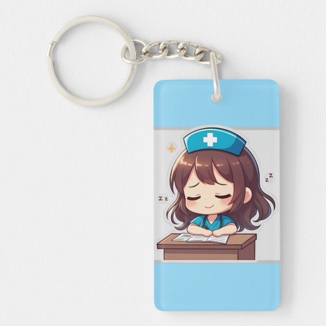 Original Chibi Nurse - A little Exhaustion Key Ring (Front)