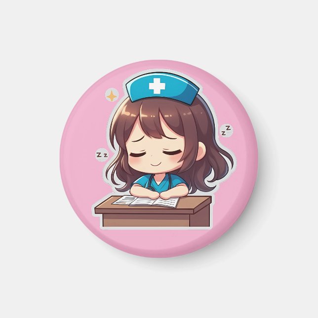 Original Chibi Nurse - A little Exhaustion Magnet (Front)