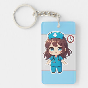 Original Chibi Nurse - Racing Against Time Key Ring