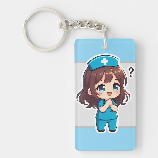 Original Chibi Nurse - The Questioning Moment Key Ring (Front)