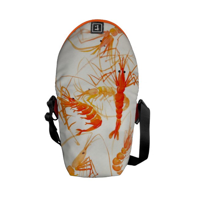 Original Chinese watercolor print of shrimp Messenger Bag (Back Open)