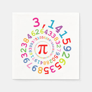 Original colors spiral of digits Pi number 3,14... Napkin