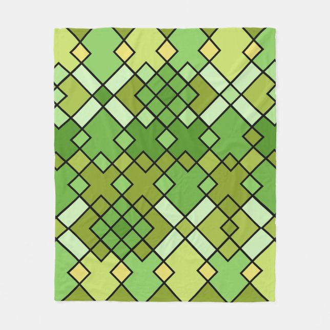 original colourful geometric shapes form fleece blanket (Front)