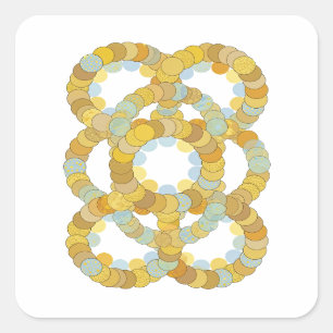 Original Colourful GOLDEN CIRCLE KNOT Sticker Moti