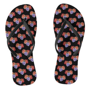 original colourful rose flowers pattern floral jandals