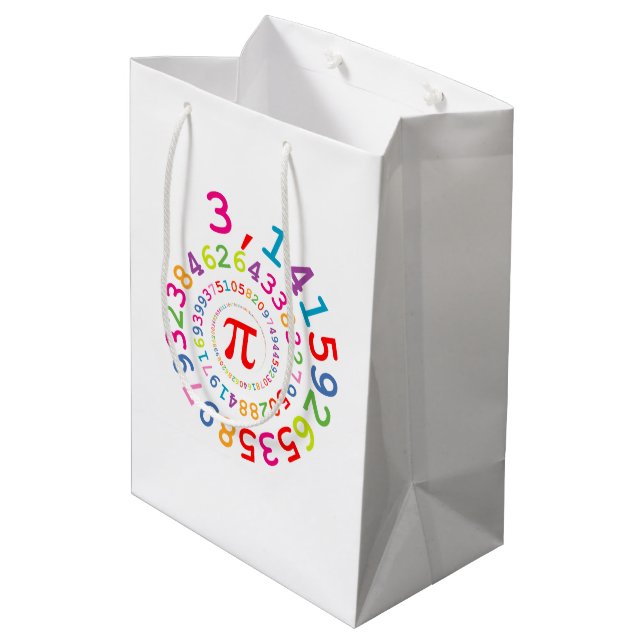Original colours spiral of digits Pi number 3,14.. Medium Gift Bag (Back Angled)