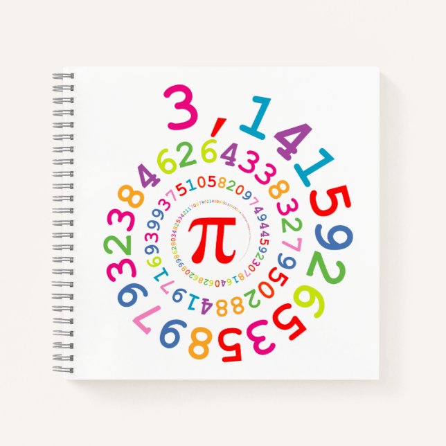 Original colours spiral of digits Pi number 3,14.. Notebook (Front)
