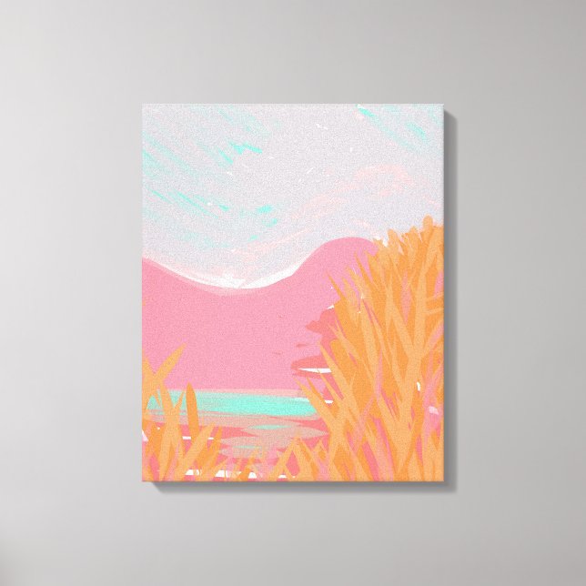 Original Contemporary “The Lake” Triptych Artwork  Canvas Print (Front)