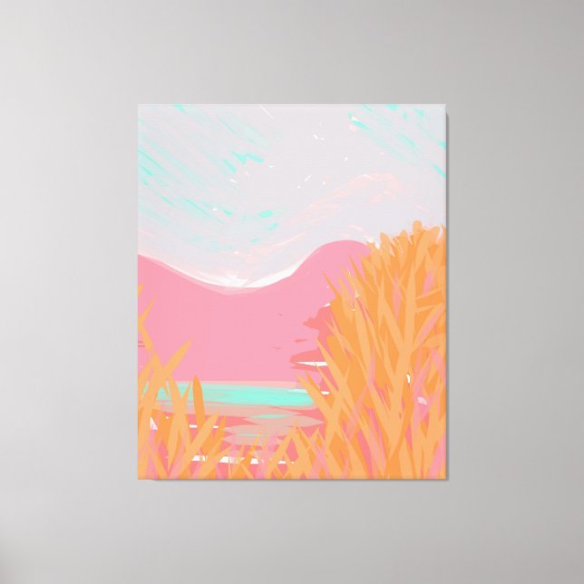 Original Contemporary “The Lake” Triptych Artwork  Canvas Print (Front)