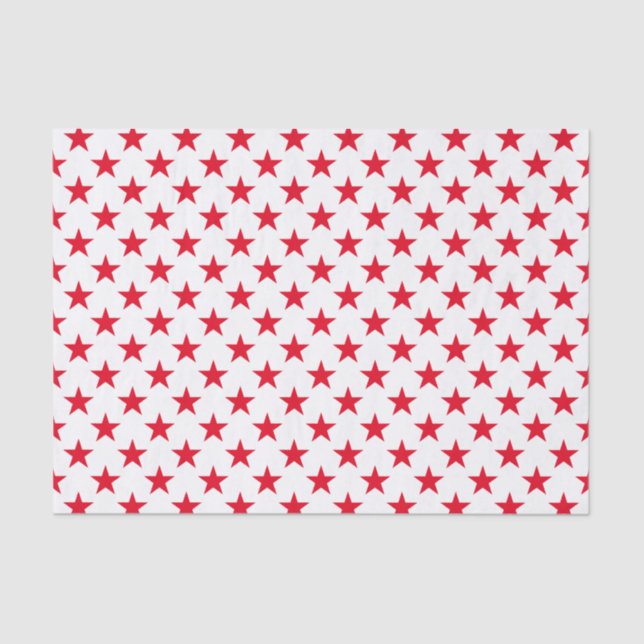 Original Cool Style White Red Star pattern Tissue Paper (Front)