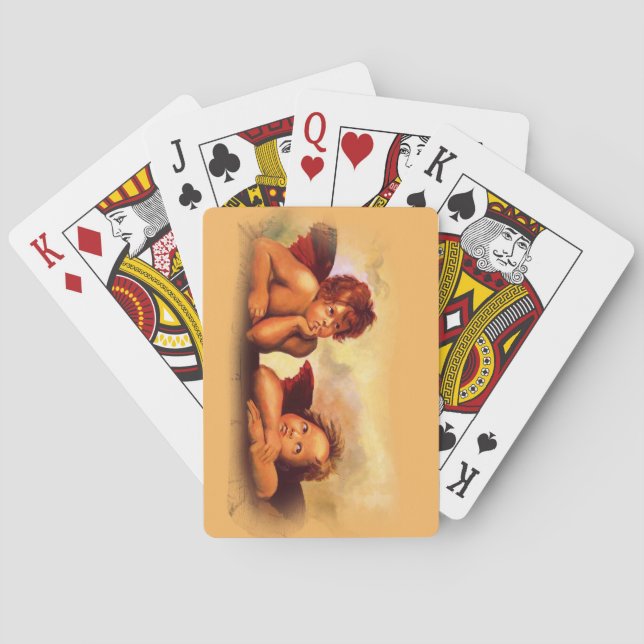 Original Copy of Raphael Cherubs, Angels Playing Cards (Back)