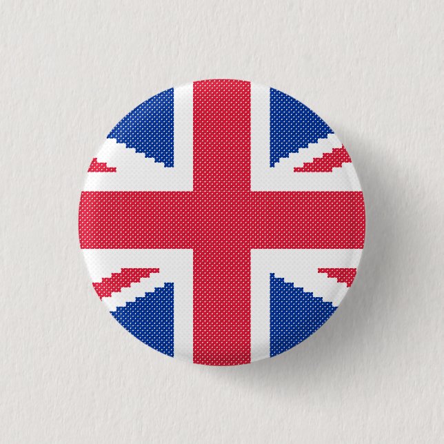 Original cross-stitch design Union Jack 3 Cm Round Badge (Front)