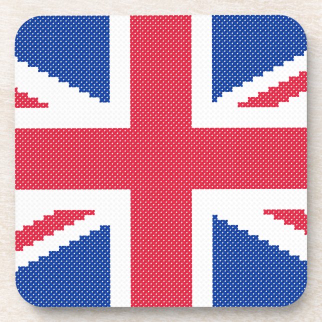 Original cross-stitch design Union Jack Coaster (Front)