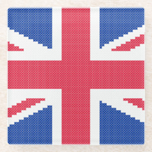 Original cross-stitch design Union Jack Glass Coaster